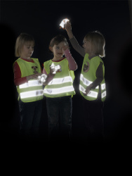 Detská reflexná vesta s obrázkom hnedého medvedíka - spĺňa EN 17353 Detská reflexná vesta s obrázkom hnedého medvedíka - spĺňa EN 17353